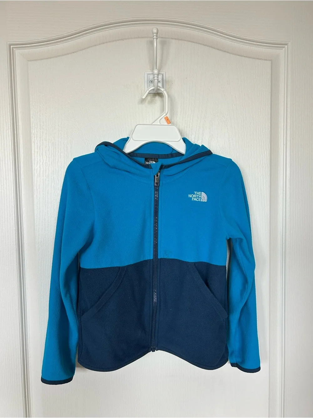 The North Face Kids Two-Tone Teal and Navy Full-Zip Hoodie